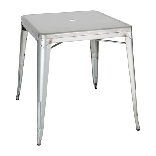 Bolero Bistro Galvanised Steel Square Table 668mm (Single) gc866