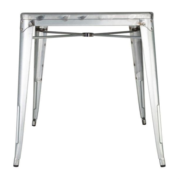 Bolero Bistro Galvanised Steel Square Table 668mm (Single) gc866
