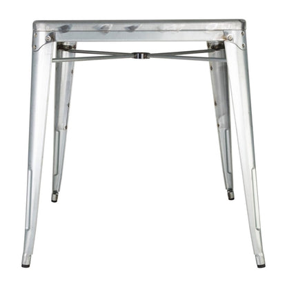 Bolero Bistro Galvanised Steel Square Table 668mm (Single) gc866