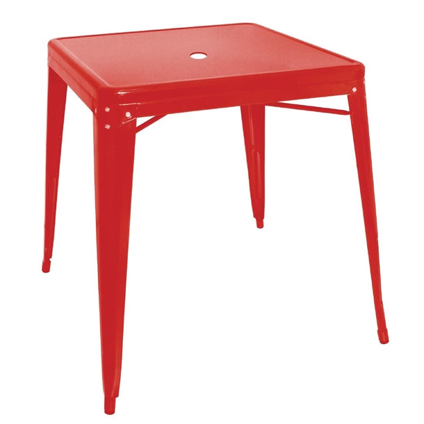 Bolero Bistro Square Steel Table Red 668mm (Single) gc868