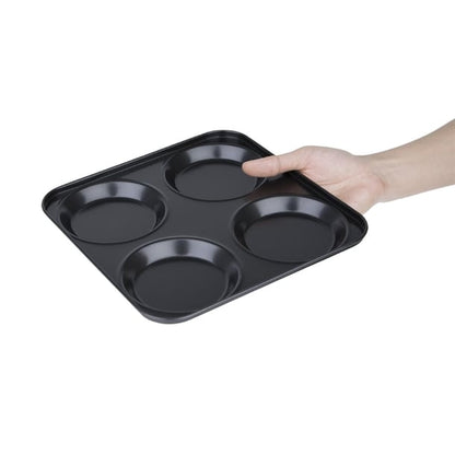 Vogue Carbon Steel Non-Stick Yorkshire Pudding Tray 4 Cup gd012