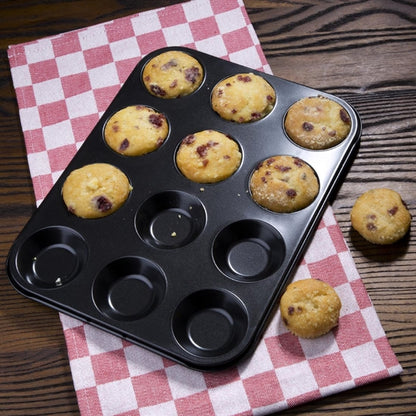 Vogue Carbon Steel Non-Stick Mini Muffin Tray 12 Cup gd013