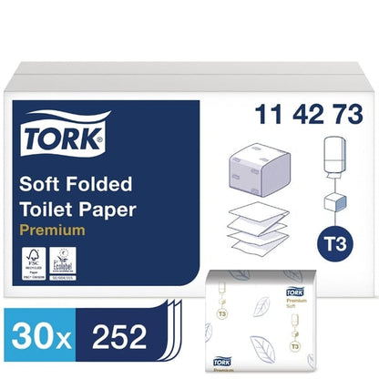 Tork Soft Folded Toilet Paper White T3 (30 Pack) gd307