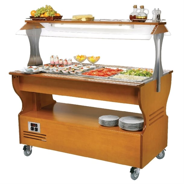 Roller Grill Chilled Salad Bar Light Wood SB40F gd373