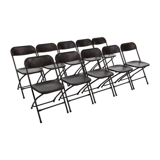 Bolero Polypropylene Folding Chairs Black (10 Pack) gd386