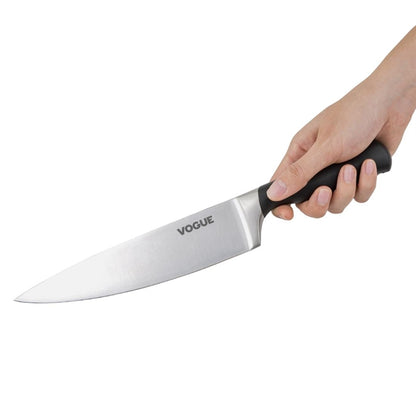 Vogue Soft Grip Chef Knife Black 20cm gd750