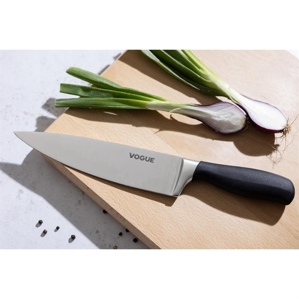 Vogue Soft Grip Chef Knife Black 20cm gd750