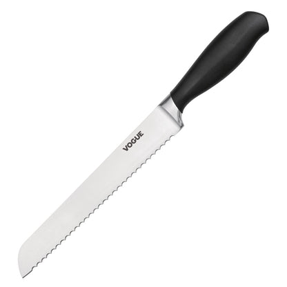 Vogue Soft Grip Bread Knife Black 20cm gd753
