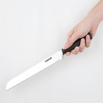 Vogue Soft Grip Bread Knife Black 20cm gd753