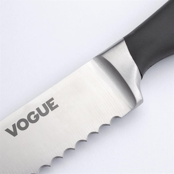 Vogue Soft Grip Bread Knife Black 20cm gd753