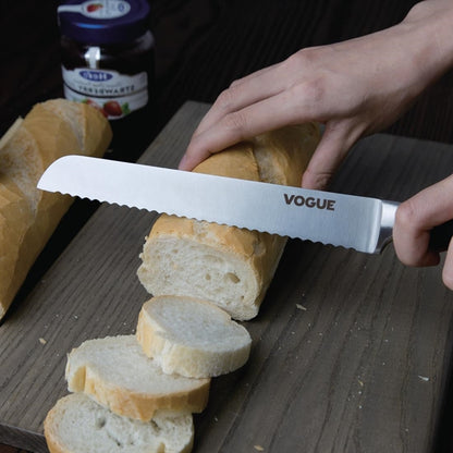 Vogue Soft Grip Bread Knife Black 20cm gd753