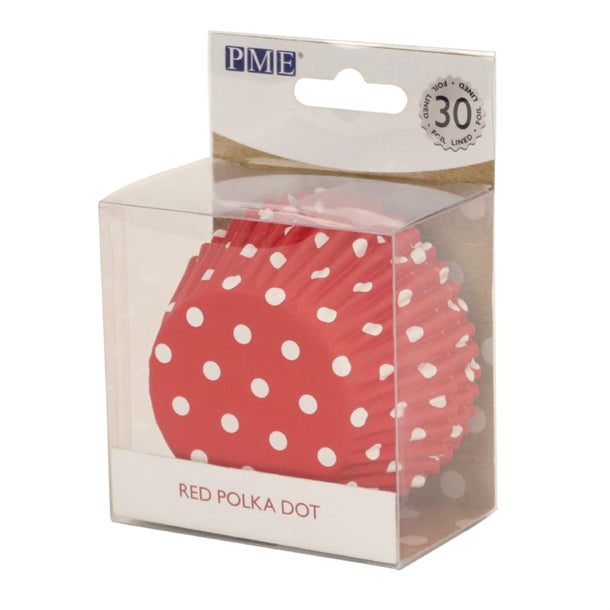 PME Cupcake Foil Lined Baking Cases Polka Dot (30 Pack) ge849