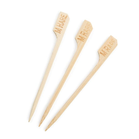 Biodegradable Bamboo Steak Markers Medium Rare (100 Pack) ge896