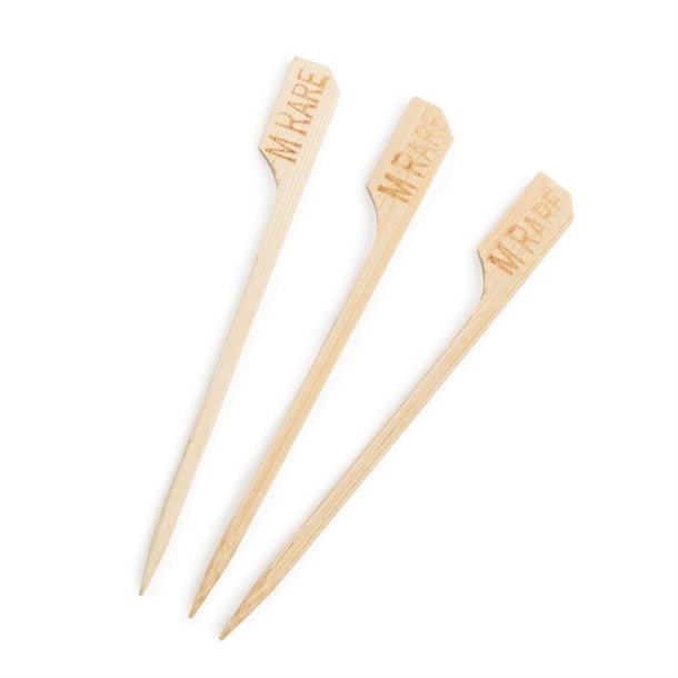 Biodegradable Bamboo Steak Markers Medium Rare (100 Pack) ge896