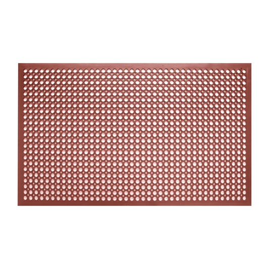 Jantex Rubber Grease Resistant Anti Fatigue Mat Red 1500 x 900mm gf017