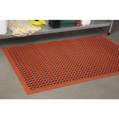Jantex Rubber Grease Resistant Anti Fatigue Mat Red 1500 x 900mm gf017