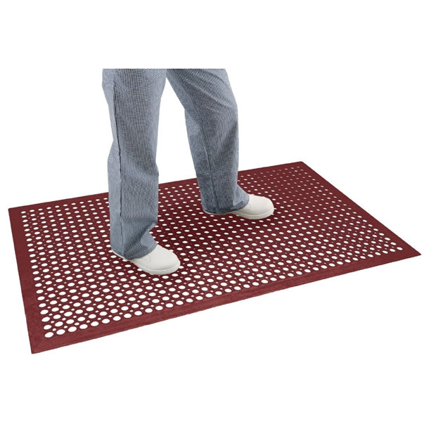 Jantex Rubber Grease Resistant Anti Fatigue Mat Red 1500 x 900mm gf017