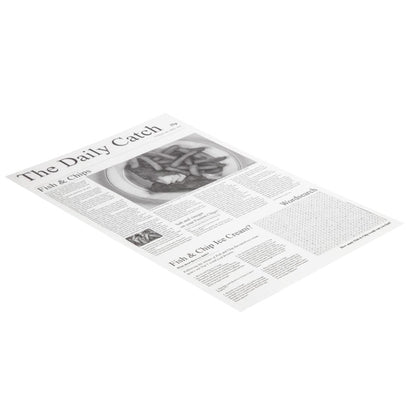 Greaseproof Paper Sheets Newspaper Print 270 x 420mm (500 Pack) gf036