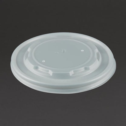 Vegware Compostable Hot Food Pot Flat Lids 350ml / 12oz and 455ml / 16oz (500 Pack) gf048