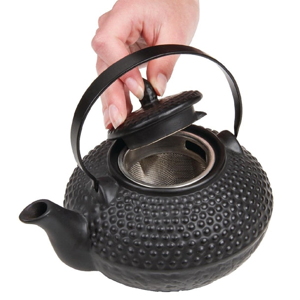 Oriental Hobnail Teapot Black 850ml gf189