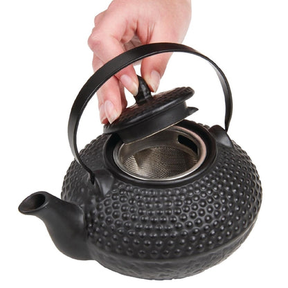 Oriental Hobnail Teapot Black 850ml gf189