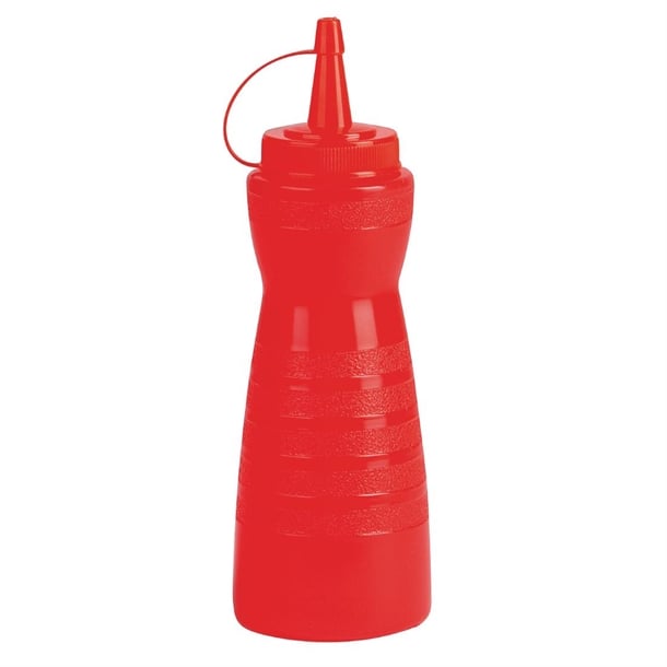 Vogue Red Lidded Sauce Bottle gf251