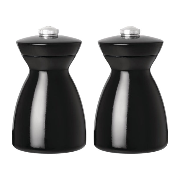 Olympia Salt and Pepper Mill Set Black and Chrome gf258