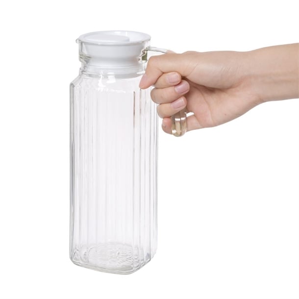 Olympia Ribbed Glasses Jugs 1Ltr (6 Pack) gf922