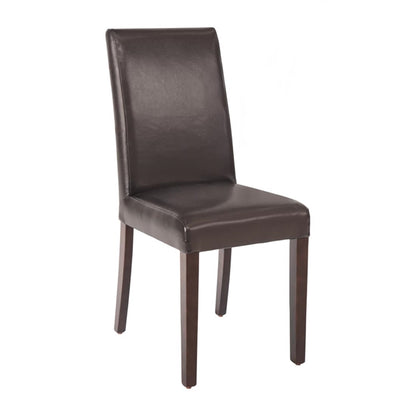 Bolero Faux Leather Dining Chairs Dark Brown (2 Pack) gf955