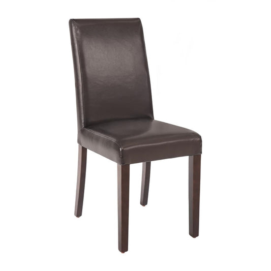 Bolero Faux Leather Dining Chairs Dark Brown (2 Pack) gf955