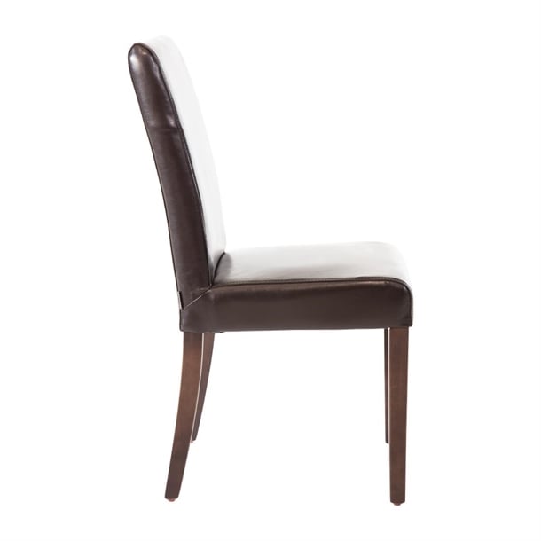 Bolero Faux Leather Dining Chairs Dark Brown (2 Pack) gf955
