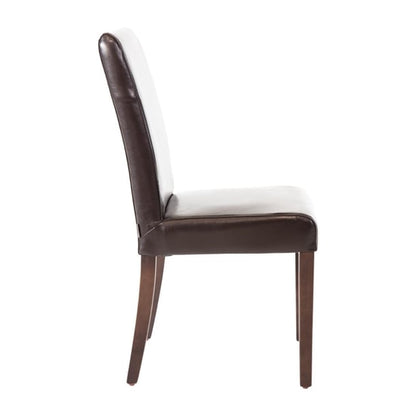 Bolero Faux Leather Dining Chairs Dark Brown (2 Pack) gf955