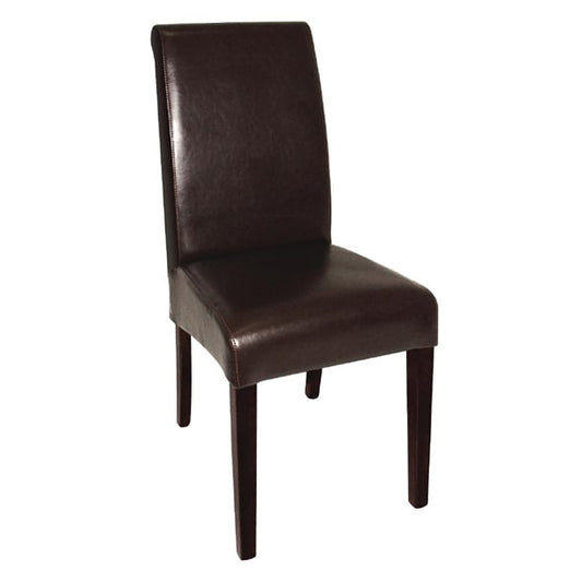 Bolero Curved Back Leather Chairs Dark Brown (2 Pack) gf956