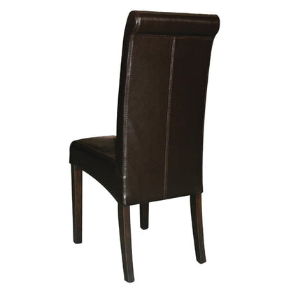 Bolero Curved Back Leather Chairs Dark Brown (2 Pack) gf956