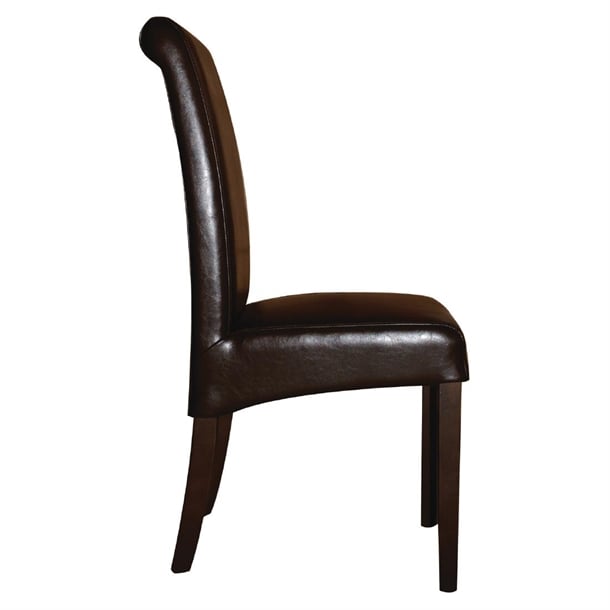Bolero Curved Back Leather Chairs Dark Brown (2 Pack) gf956