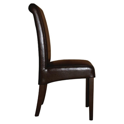 Bolero Curved Back Leather Chairs Dark Brown (2 Pack) gf956