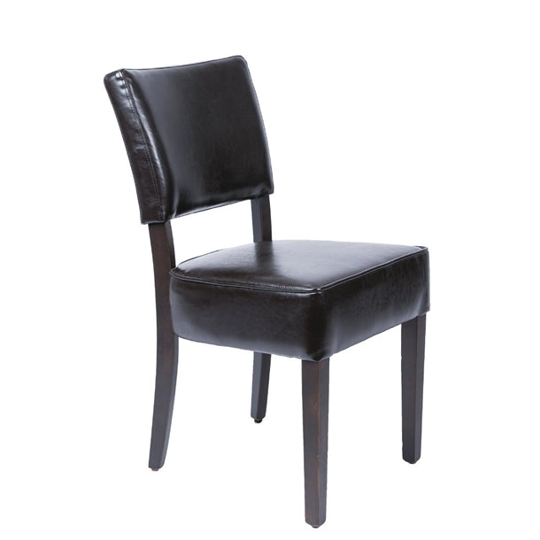 Bolero Chunky Faux Leather Chairs Dark Brown (2 Pack) gf957