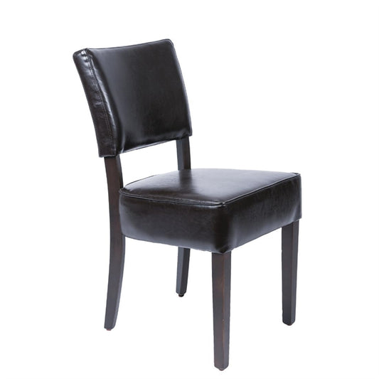 Bolero Chunky Faux Leather Chairs Dark Brown (2 Pack) gf957