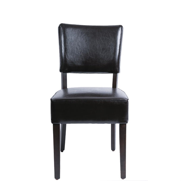 Bolero Chunky Faux Leather Chairs Dark Brown (2 Pack) gf957