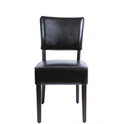 Bolero Chunky Faux Leather Chairs Dark Brown (2 Pack) gf957