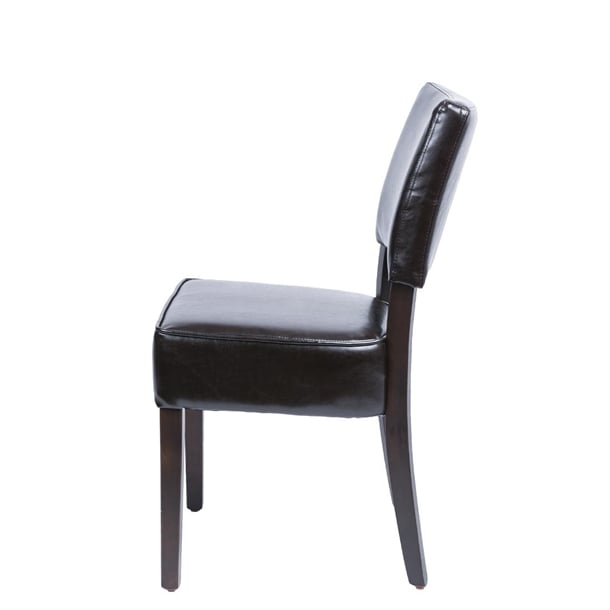 Bolero Chunky Faux Leather Chairs Dark Brown (2 Pack) gf957
