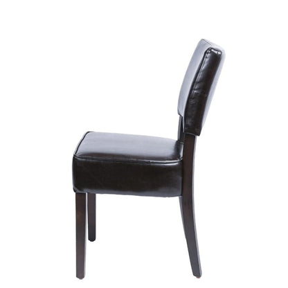 Bolero Chunky Faux Leather Chairs Dark Brown (2 Pack) gf957