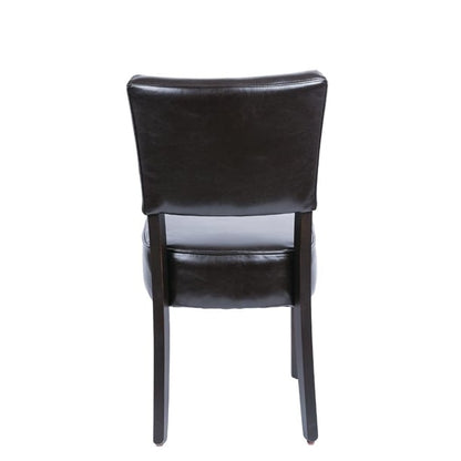 Bolero Chunky Faux Leather Chairs Dark Brown (2 Pack) gf957