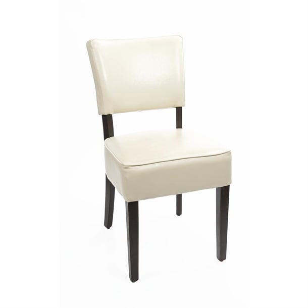 Bolero Chunky Faux Leather Chairs Cream (2 Pack) gf958