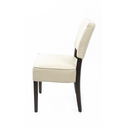 Bolero Chunky Faux Leather Chairs Cream (2 Pack) gf958