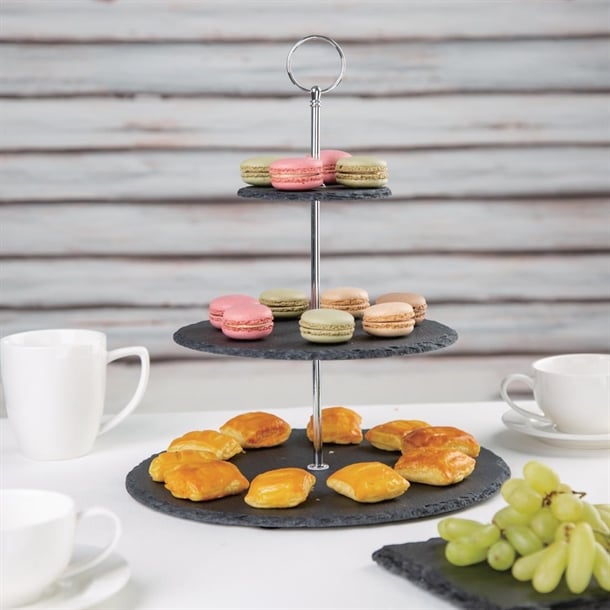 Olympia 3 Tier Slate Afternoon Tea Stand gf991