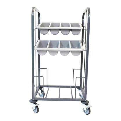 Craven Steel Two Tier Cutlery and Tray Dispense Trolley gg139