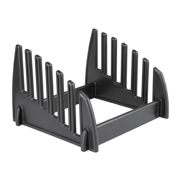 Hygiplas Black Plastic Chopping Board Rack Small 6 Slots gg698