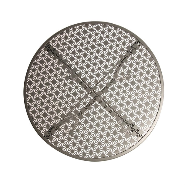 Bolero Round Steel Patterned Bistro Table Grey 600mm gg703