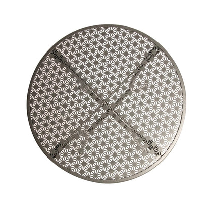 Bolero Round Steel Patterned Bistro Table Grey 600mm gg703